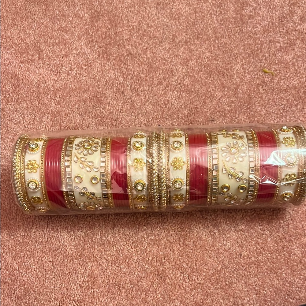 Red and Gold Bangle Set